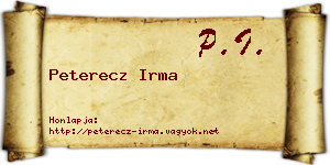 Peterecz Irma névjegykártya